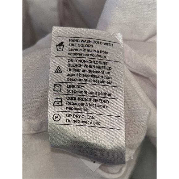 Vince Women’s XL Blouse Top Shirred White Linen Blend Lagenlook Minimalist - Picture 8 of 9